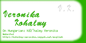 veronika kohalmy business card